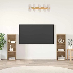 vidaXL Conjunto de móvel de TV com prateleira 2 pcs Carvalho Artesanal