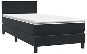 Cama box spring com colchão 90x210 cm veludo preto