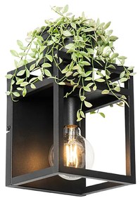 Candeeiro de parede industrial preto com prateleira - Cage Rack Industrial