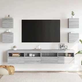 Móveis de TV de parede 4 pcs 30,5x30x30 cm cinzento sonoma