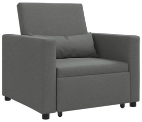 vidaXL Sofá cama single Cinzento escuro 90 x 165 x 87 cm tecido