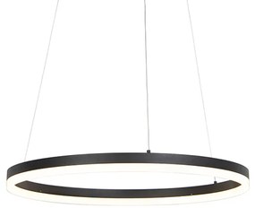 Candeeiro de suspensão design preto 60 cm incl. LED regulável em 3 níveis - Anello