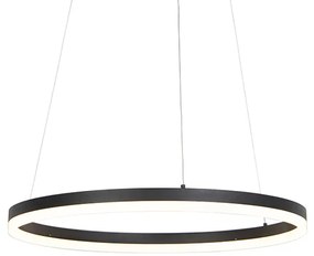 Luminária pendente design preto 60cm com LED e dimmer - ANELLO Moderno