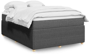 vidaXL Cama com molas/colchão 140x190 cm tecido cinzento-escuro