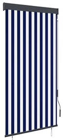 Estore de rolo para exterior 100x250 cm azul e branco