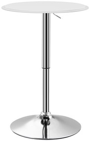 HOMCOM Mesa de Bar com Altura Ajustável Giratória 360° com Base Redonda Mesa Alta Moderna para Cozinha Sala de Jantar Ø63x67-93 cm Branco