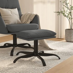 vidaXL Apoio de pés 60x60x36 cm tecido cinzento-escuro