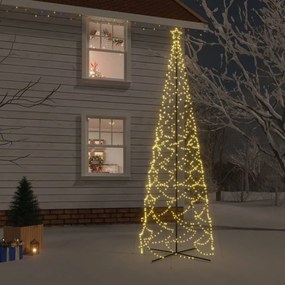 vidaXL Árvore de Natal em cone 1400 luzes LED 160x500 cm branco quente