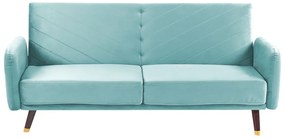 Sofá-cama de 3 lugares em veludo azul claro SENJA Beliani