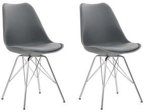 vidaXL Cadeiras de jantar 2 pcs couro artificial cinzento