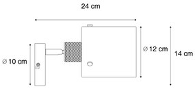 Foco de parede de design bronze com vidro transparente - Domo Moderno