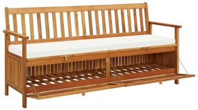 Banco de arrumação c/ almofadão 170cm madeira de acácia maciça