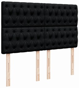 Cama com molas/colchão 140x200 cm tecido preto