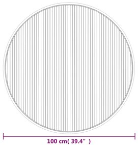 Tapete redondo 100 cm bambu natural claro