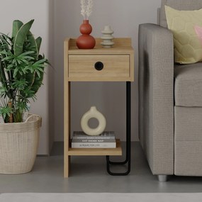 Mesa de Cabeceira Sirius Left – Carvalho – 32x61x30 cm