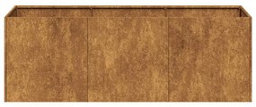 Floreira enferrujada 120x40x40 cm aço resistente