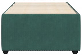 Estrutura de cama sem colchão 90x190 cm veludo verde-escuro