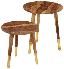 vidaXL Mesas de centro 2 pcs madeira maciça