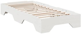 Cama sem colchão empilháveis 75x190 cm madeira maciça branco