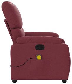 Poltrona de massagens reclinável tecido vermelho tinto