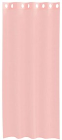 Cortinas de voile com ilhós 2 pcs rosa 140x245 cm