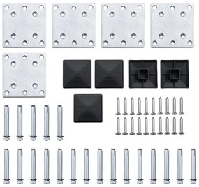 Conjunto painel de cerca 699x146 cm WPC preto
