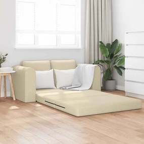 vidaXL Sofá Cama de Chão 2 em 1 Creme 148x71x83 cm Tecido