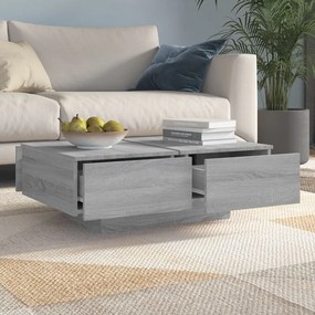 Mesa de centro 90x60x31 cm derivados de madeira cinzento sonoma