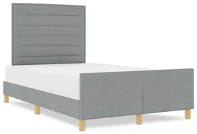 Estrutura de Cama de Tecido Cinza Claro 160x200 cm