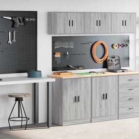 Armários de garagem 2 pcs derivados de madeira cinzento sonoma