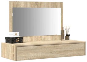 Mesa de Maquiagem Suspensa Carvalho Sonoma 100x40x70 cm