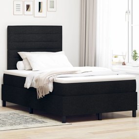 Cama Box com Colchão Preta Pequena Cama de Casal Tecido