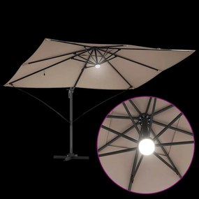 Guarda-sol Cantilever Roma da com LEDs, Cor Taupe, Medidas 352x251x265
