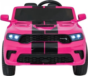 Carro elétrico para Crianças 2 a 5 anos, 12V Dodge Durango Rodas de espuma EVA, assento Couro ecológico e Comando Rosa