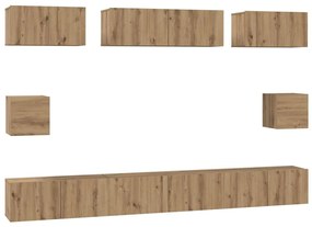 Conjunto de Estantes para TV 8 pcs carvalho artisiano
