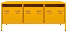 Mesa centro 101,5x50x43,5 cm aço laminado frio amarelo mostarda