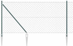 Conjunto de Postes de Cerca Verde 1 x 10 m Aço Galvanizado