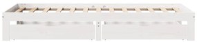 Estrutura de cama c/ gavetas 90x200 cm pinho maciço branco