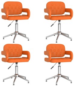 vidaXL Cadeiras de jantar giratórias 4 pcs couro artificial laranja