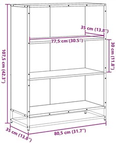 Estante 80,5x35x107,5 cm contraplacado cor carvalho sonoma
