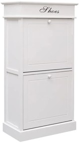 vidaXL Sapateira 50x28x98 cm madeira de paulownia branco