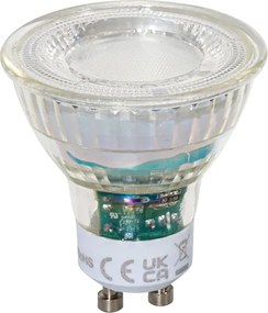 Conjunto de 5 lâmpadas LED GU10 50mm reguláveis transparente 2,5W 450 lm 3000K