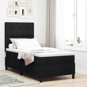 vidaXL Cama Box Spring com Colchão Preta 80x200 cm Tecido