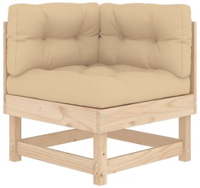8 pcs conjunto lounge jardim c/ almofadões madeira maciça