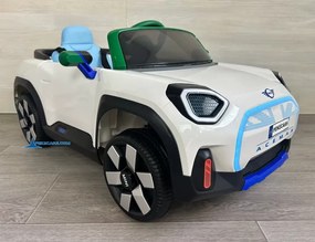 Carro elétrico para crianças MINI ACEMAN 12V 2.4G, Rodas de borracha, assento em pele sintética Branco