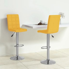 vidaXL Bancos de bar 2 pcs tecido amarelo mostarda