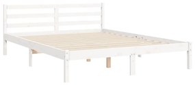 Estrutura de cama com cabeceira 160x200 cm madeira maciça