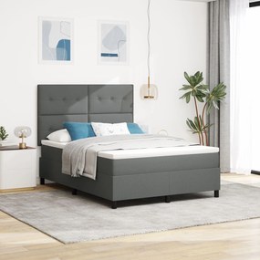 Cama Box com Colchão Cinza Escuro 160x200 cm Tecido