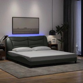 Estrutura de cama com LED sem colchão 180x200 cm tecido
