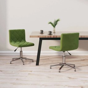 vidaXL Cadeiras de jantar giratórias 2 pcs veludo verde-claro